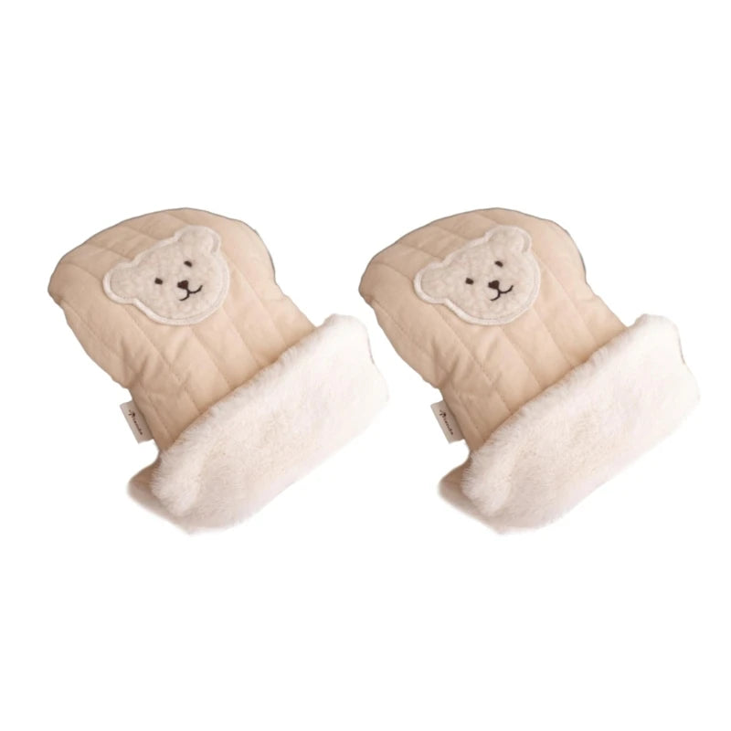 Winter Gear Windproof Hand Covers Fleece Gloves for Stroller