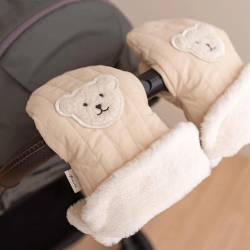 Winter Gear Windproof Hand Covers Fleece Gloves for Stroller