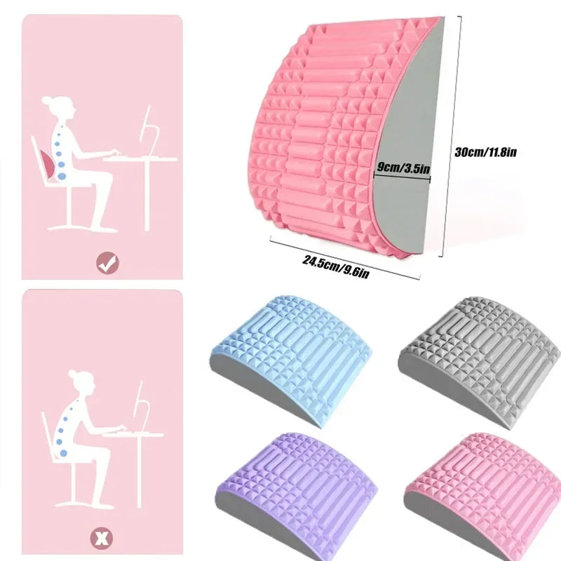 Back Stretcher Pillow Neck Relaxer Neck and Back Stretcher for Assisted Lumbar Support Massage Yoga Open Back Pain Relief