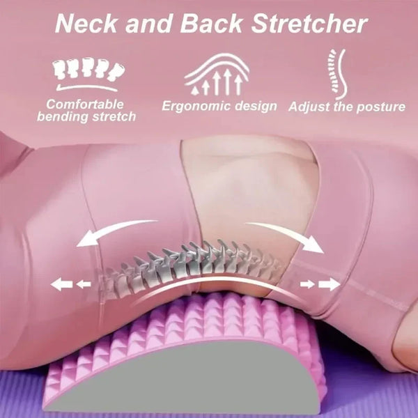 Back Stretcher Pillow Neck Relaxer Neck and Back Stretcher for Assisted Lumbar Support Massage Yoga Open Back Pain Relief