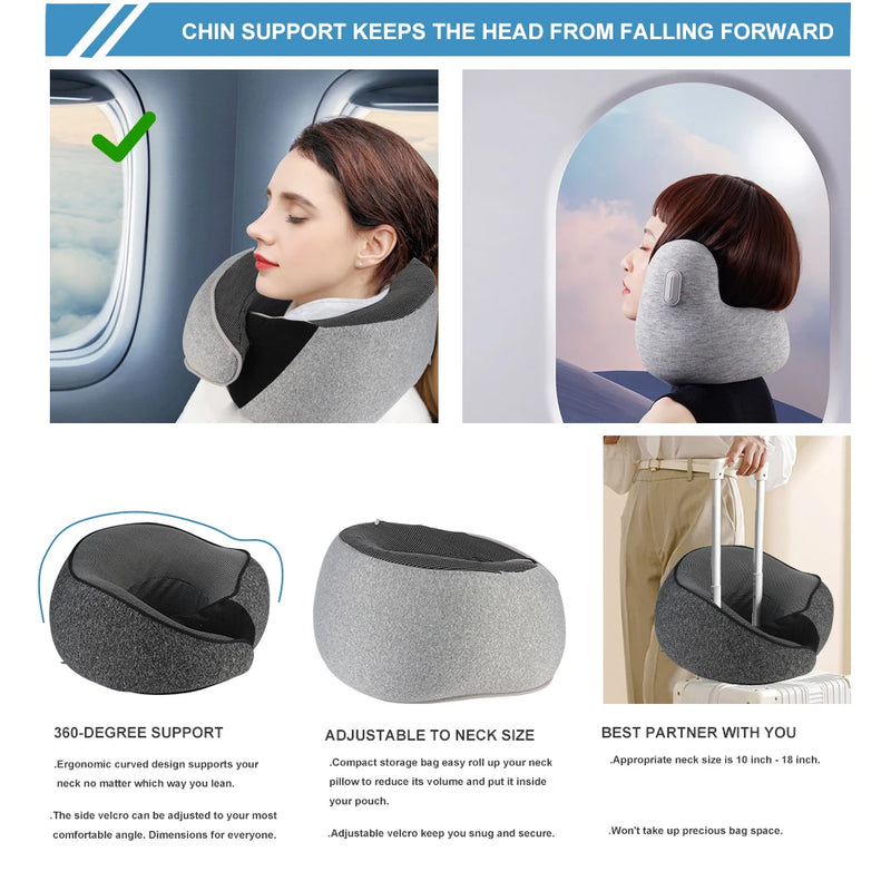 Travel Neck Pillow Portable U-Shaped Pillow Durable U-Shaped Travel Pillow Travel Neck Cushion Undeformable Airplan