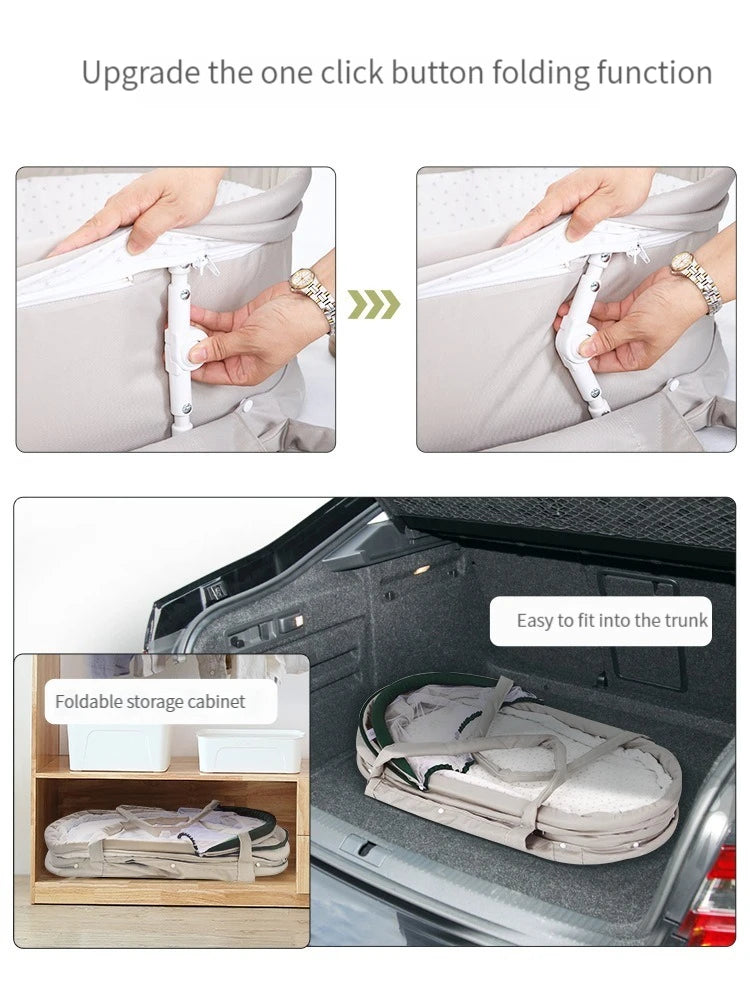 baby bed newborn sleeping basket baby discharge basket can lie flat car with cradle bed car portable