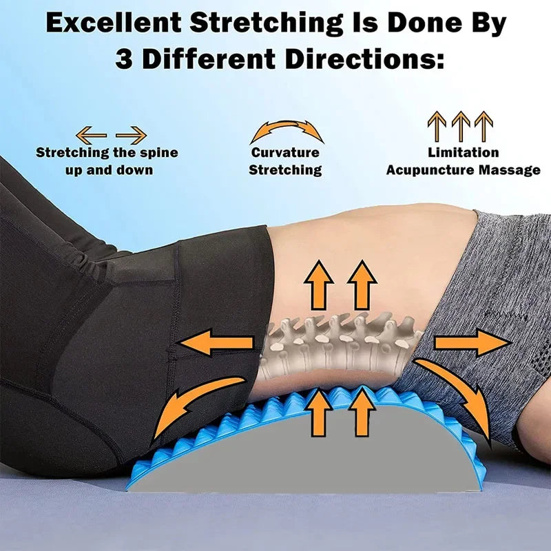 Back Stretcher Pillow Neck Relaxer Neck and Back Stretcher for Assisted Lumbar Support Massage Yoga Open Back Pain Relief