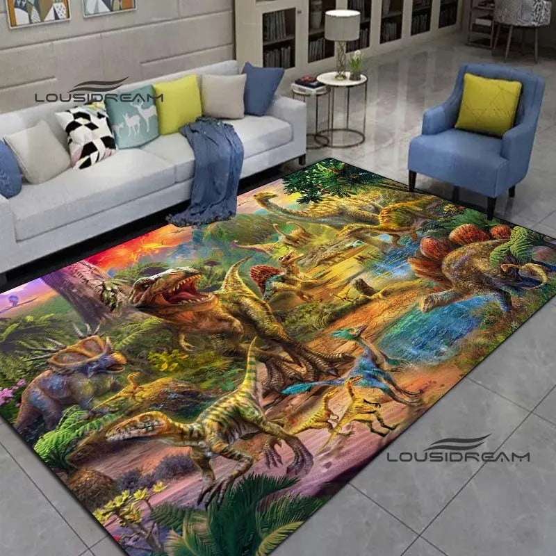 Dinosaur Carpets and rugs cartoon animals 3D printing Living room Bedroom Large area soft Carpet Home Children's room floor Mat