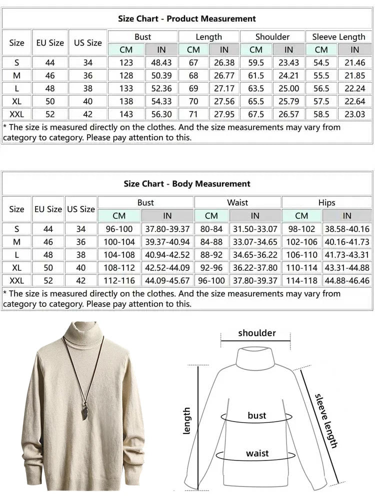 UNISEX Turtleneck Solid Color Skin Friendly Basic Pullover Sweater Warmth Winter Essentials Jumper