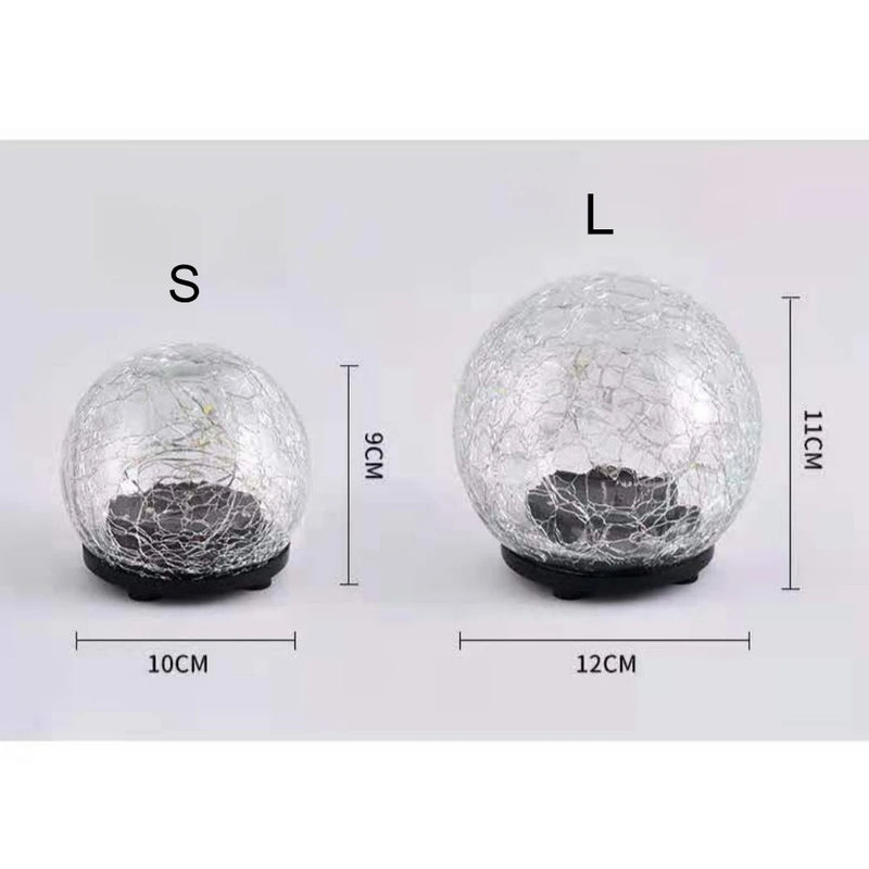 ﻿Solar Globe Lights Outdoor Garden Cracked Glass Ball Solar Lights Outdoor Outside Outdoor Decorations for Patio Yard Lawn Decor