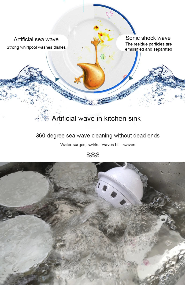 Rechargeable Portable Sink Dishwasher Electric Ultrasonic Cleaner Automatic Fruits Vegetables Washing Machine Bowl Dishes Washer