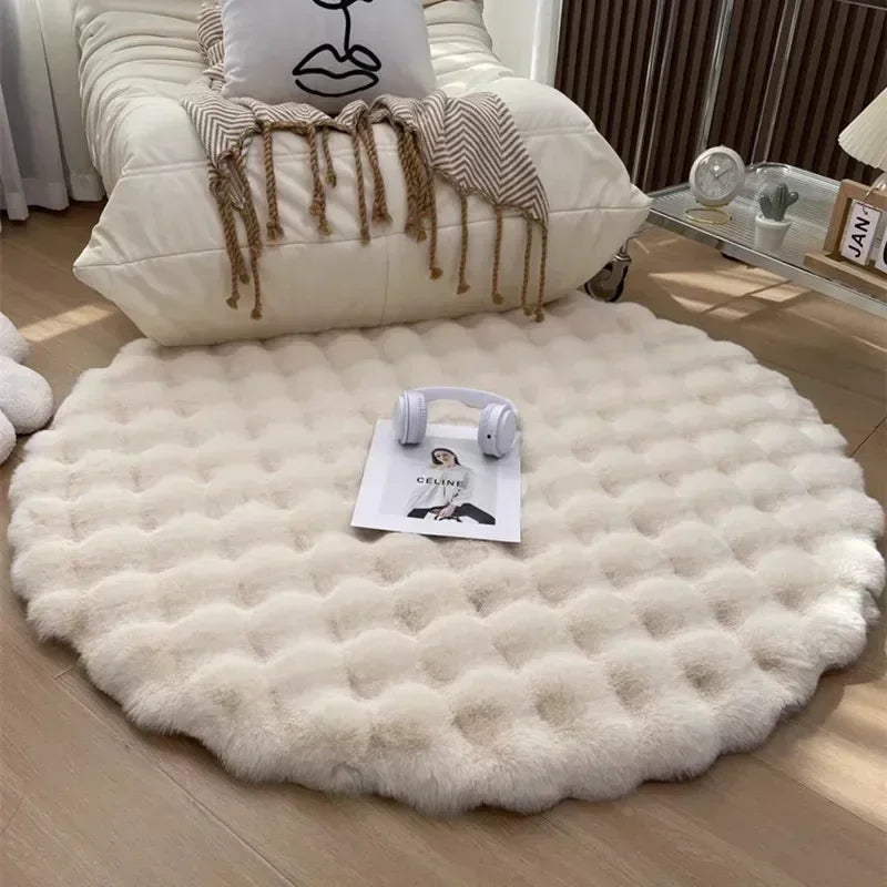 Room Decor Plush Round Carpets for Living Room 2024 Non Slip Shaggy Rug Floor Mat Soft Area Rugs Bedroom Bedside Fluffy Mats