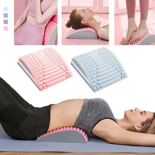 Back Stretcher Pillow Neck Relaxer Neck and Back Stretcher for Assisted Lumbar Support Massage Yoga Open Back Pain Relief